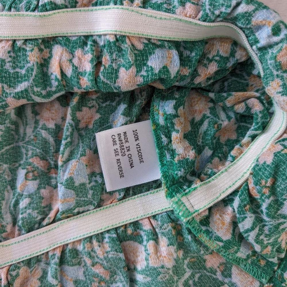 Rachel Zoe Green Floral Peasant Blouse - NEW - Picture 5 of 8